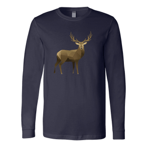 Real Polygonal Deer T-shirt Canvas Long Sleeve Shirt Navy S