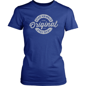 Stay Real, Stay Original Womens T-shirt District Womens Shirt Royal Blue XS