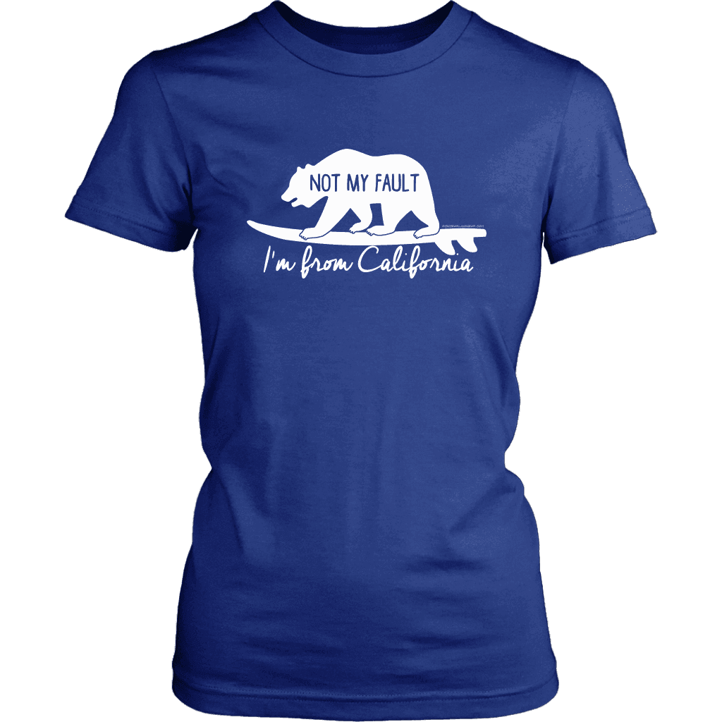 From California T-shirt District Womens Shirt Royal Blue XS