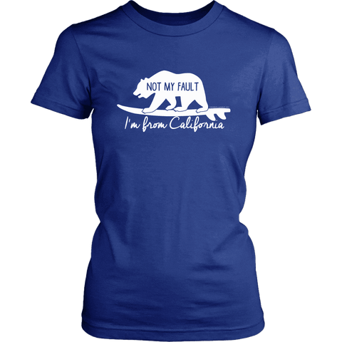 Image of From California T-shirt District Womens Shirt Royal Blue XS