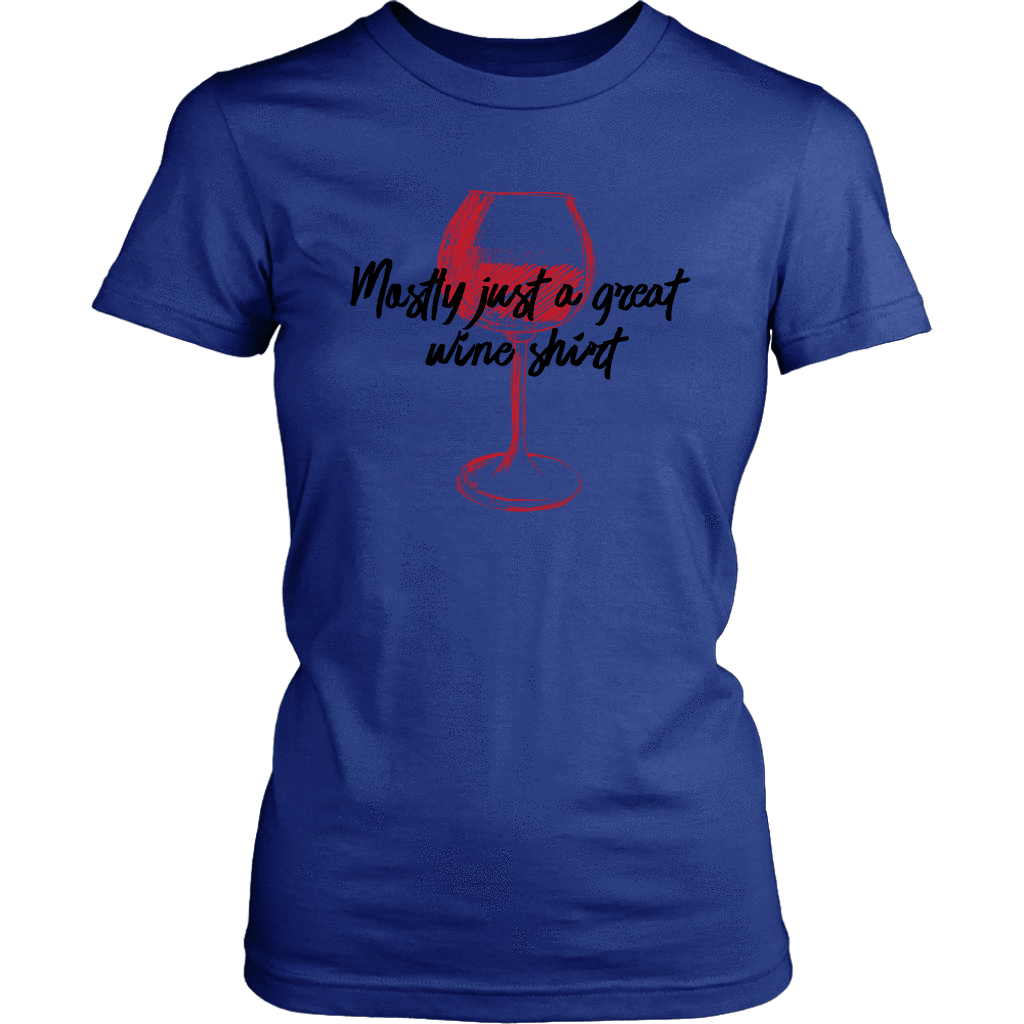 Mostly Wine Shirt T-shirt District Womens Shirt Royal Blue XS