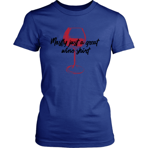 Image of Mostly Wine Shirt T-shirt District Womens Shirt Royal Blue XS