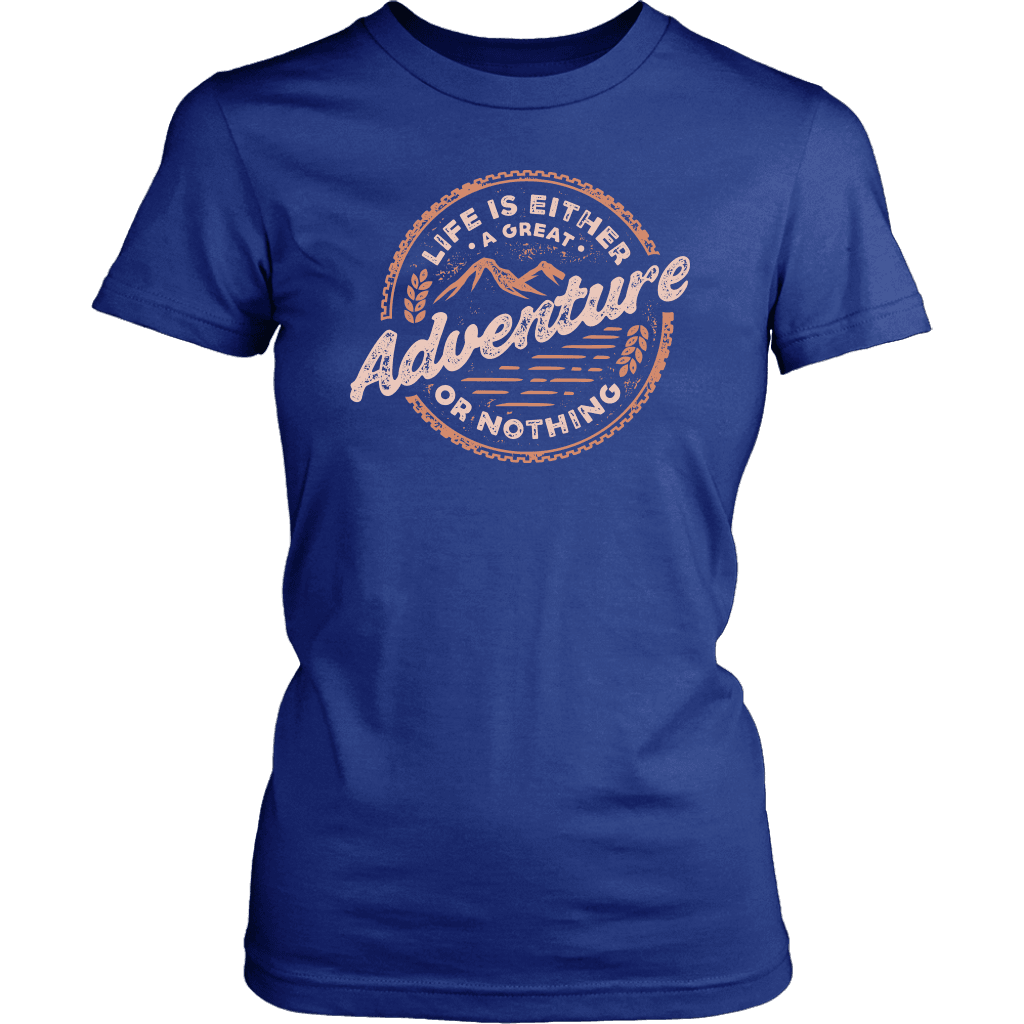 Life Is A Great Adventure T-shirt District Womens Shirt Royal Blue XS