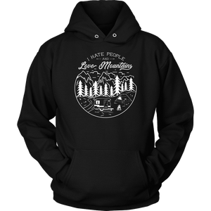 Hate Peeps, Love Mountains T-shirt Unisex Hoodie Black S