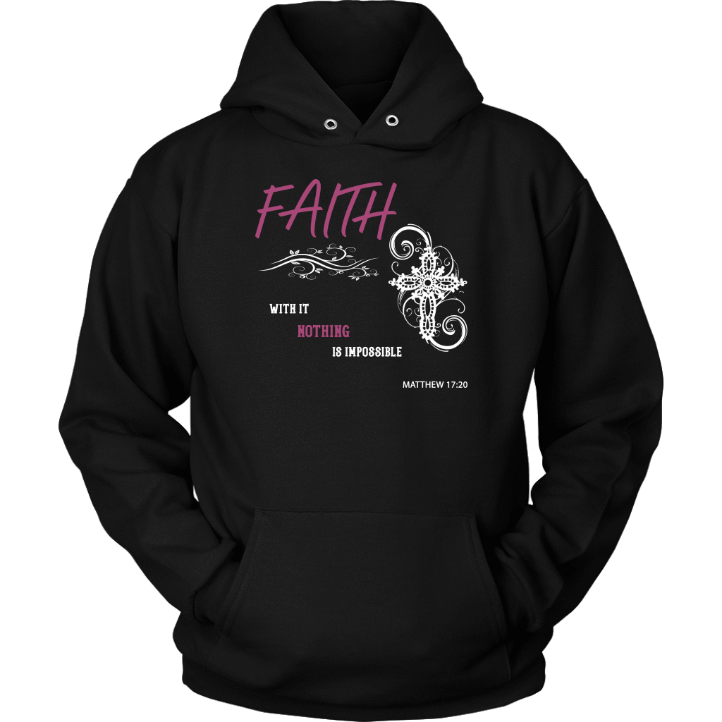 Faith, Matthew 17:20 T-shirt Unisex Hoodie Black S