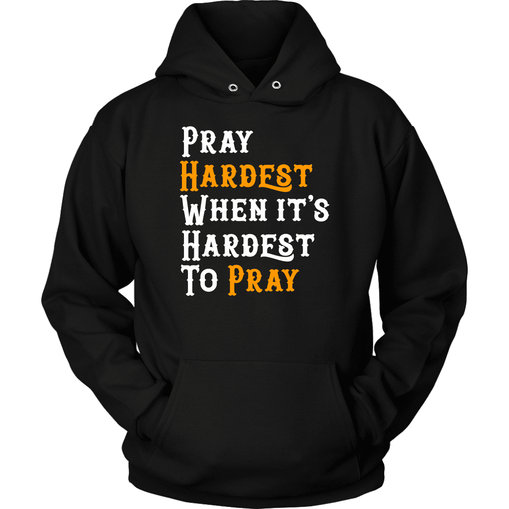 Pray Hard T-shirt Unisex Hoodie Black S