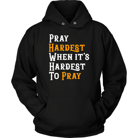 Image of Pray Hard T-shirt Unisex Hoodie Black S