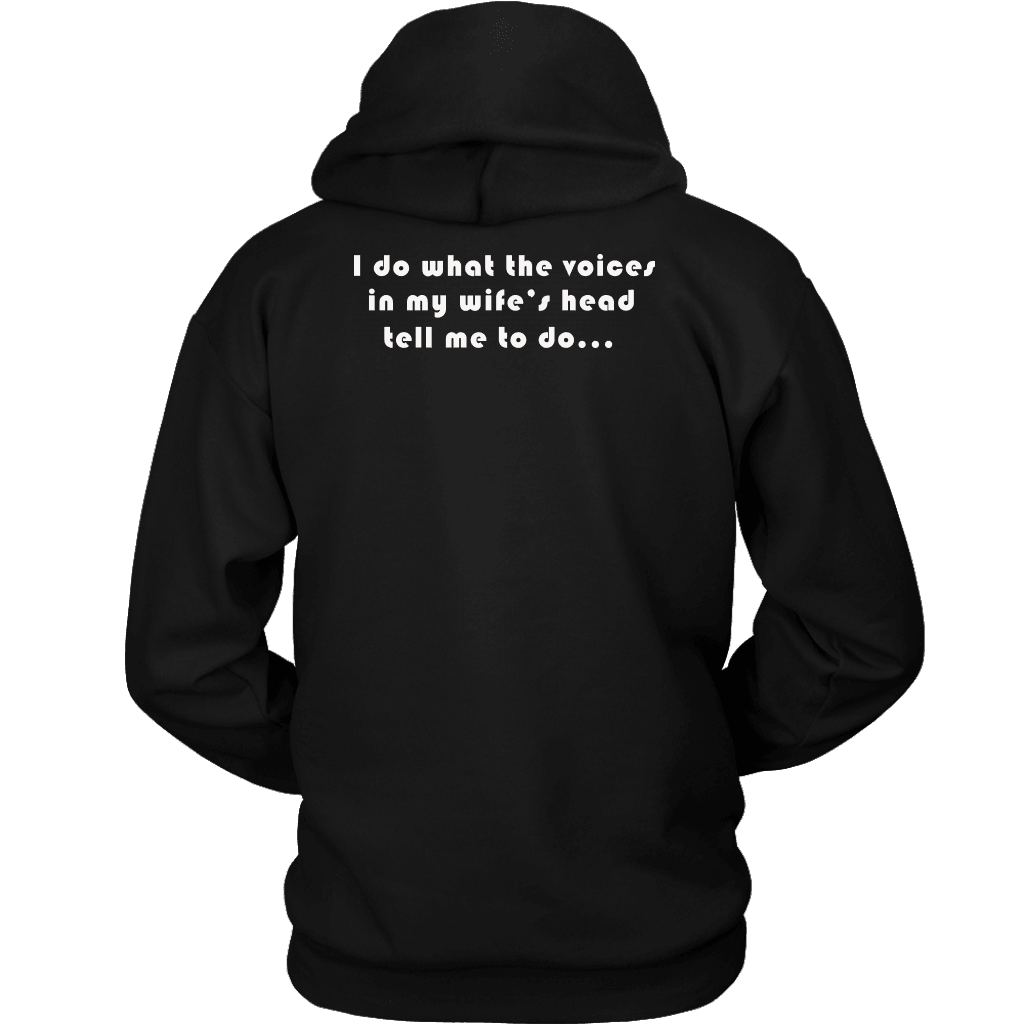 Voices in Her Head | White Print T-shirt Unisex Hoodie Black S