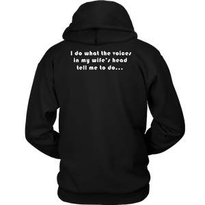 Voices in Her Head | White Print T-shirt Unisex Hoodie Black S