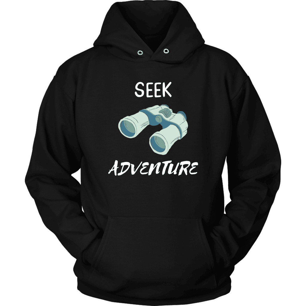 Seek Adventure with Binoculars (Womens) T-shirt Unisex Hoodie Black S