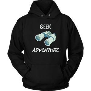 Seek Adventure with Binoculars (Womens) T-shirt Unisex Hoodie Black S