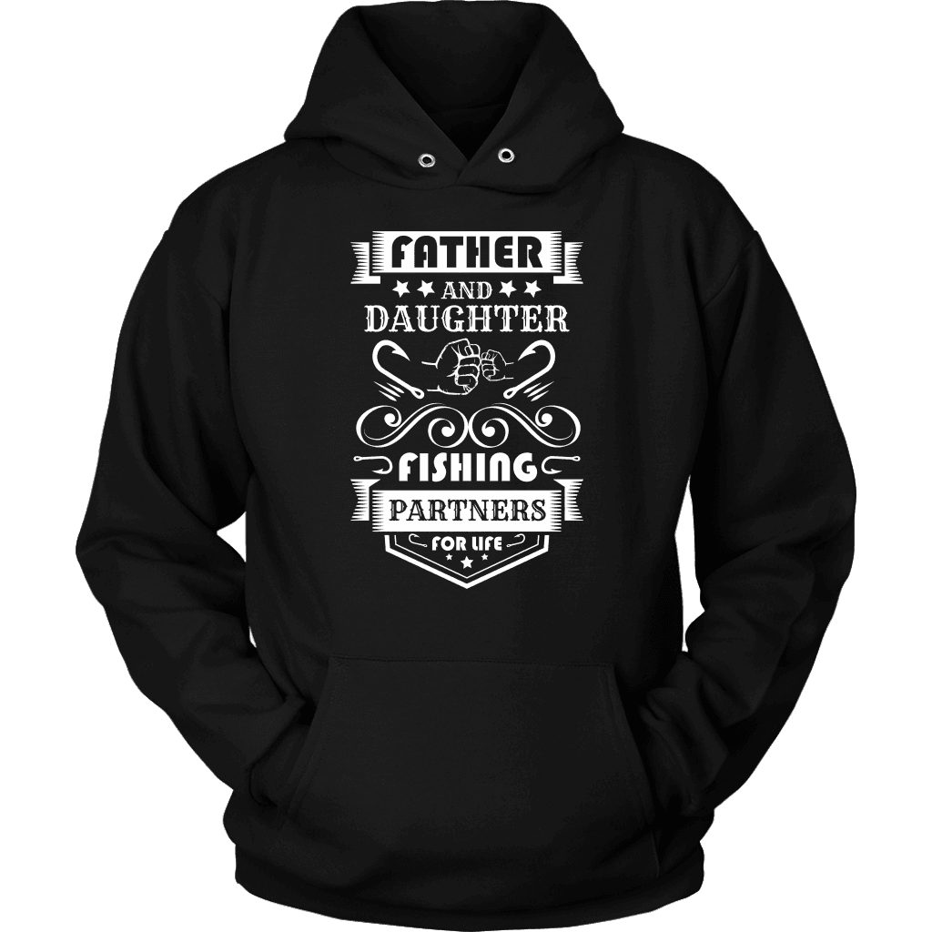 Father and Daughter Fishing Partners T-shirt Unisex Hoodie Black S