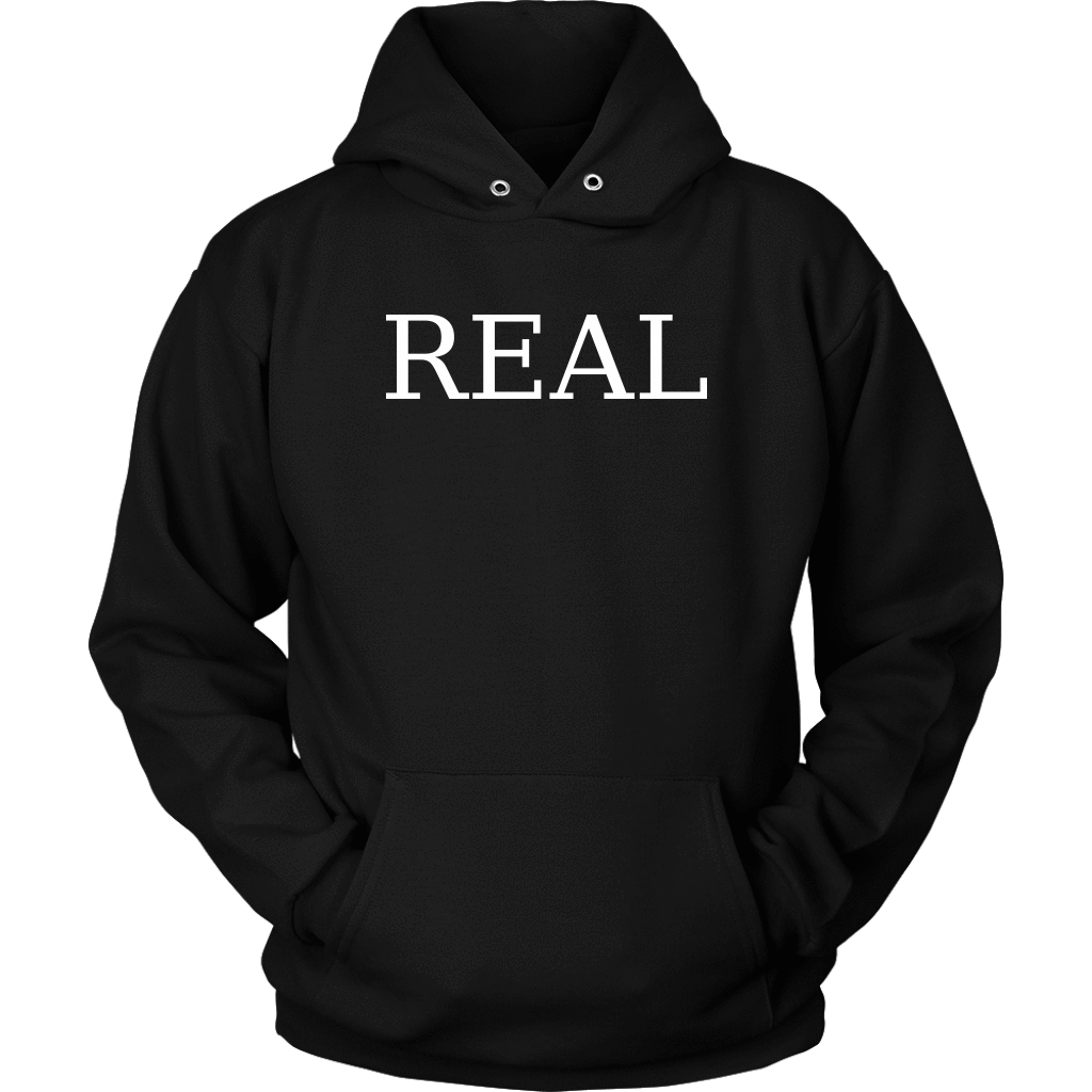 Real T-shirt Unisex Hoodie Black S