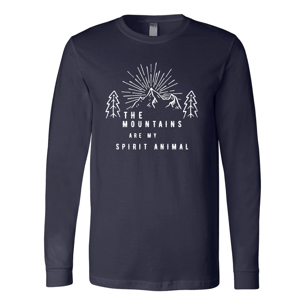 Mountains Spirit T Shirt 1 T-shirt Canvas Long Sleeve Shirt Navy S