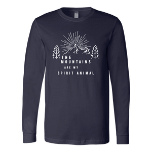 Mountains Spirit T Shirt 1 T-shirt Canvas Long Sleeve Shirt Navy S