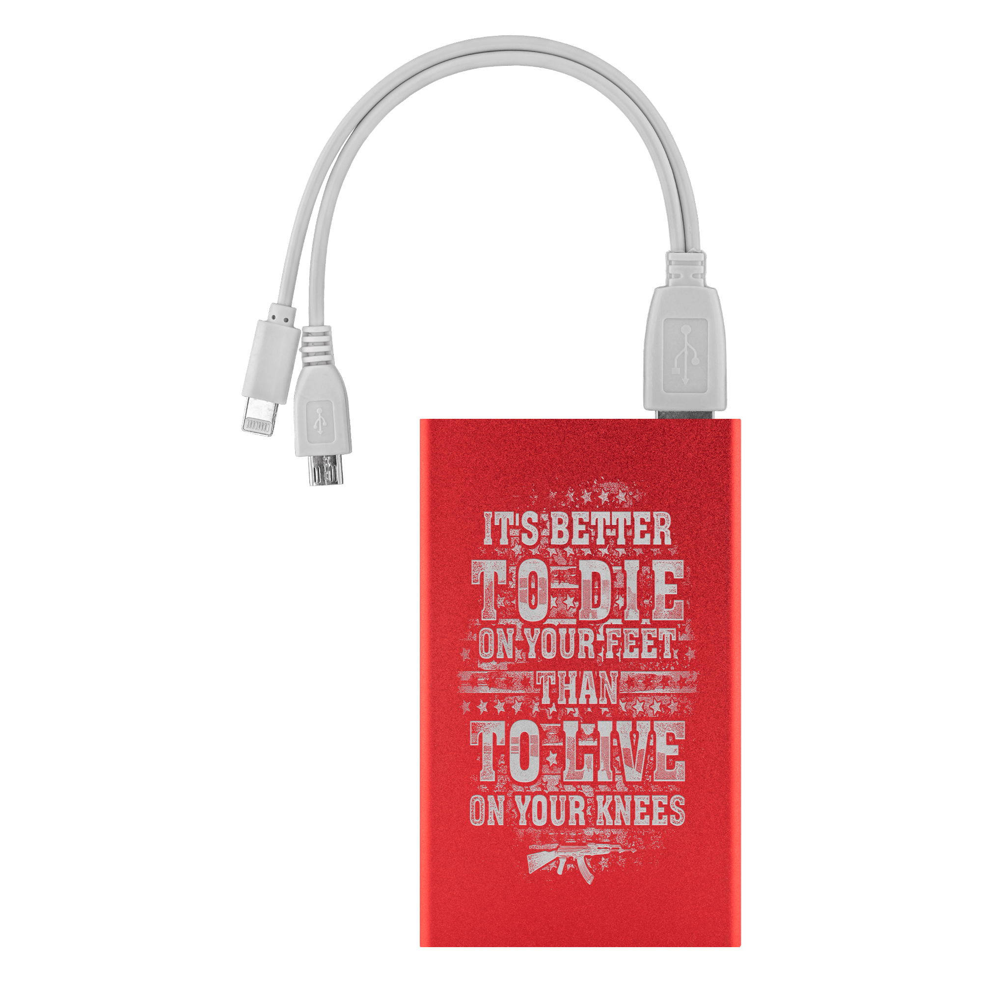 Better To Die On Your Feet Power Bank Power Banks Red 