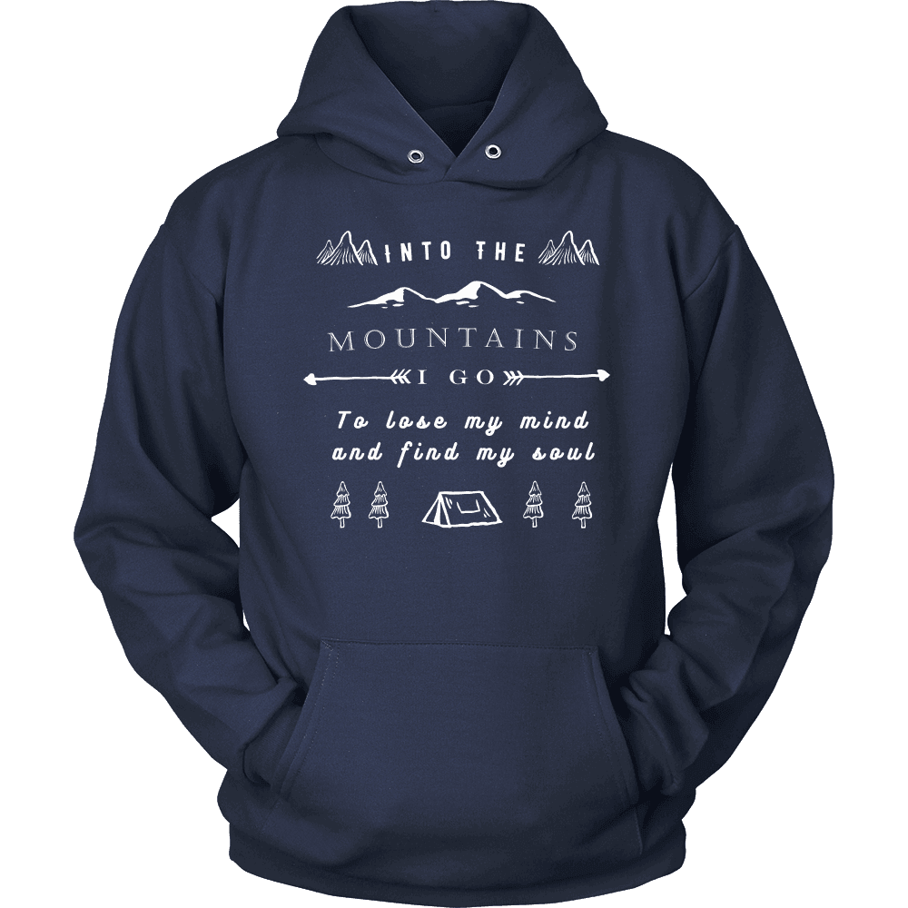 Into the Mountains I Go T-shirt Unisex Hoodie Navy S