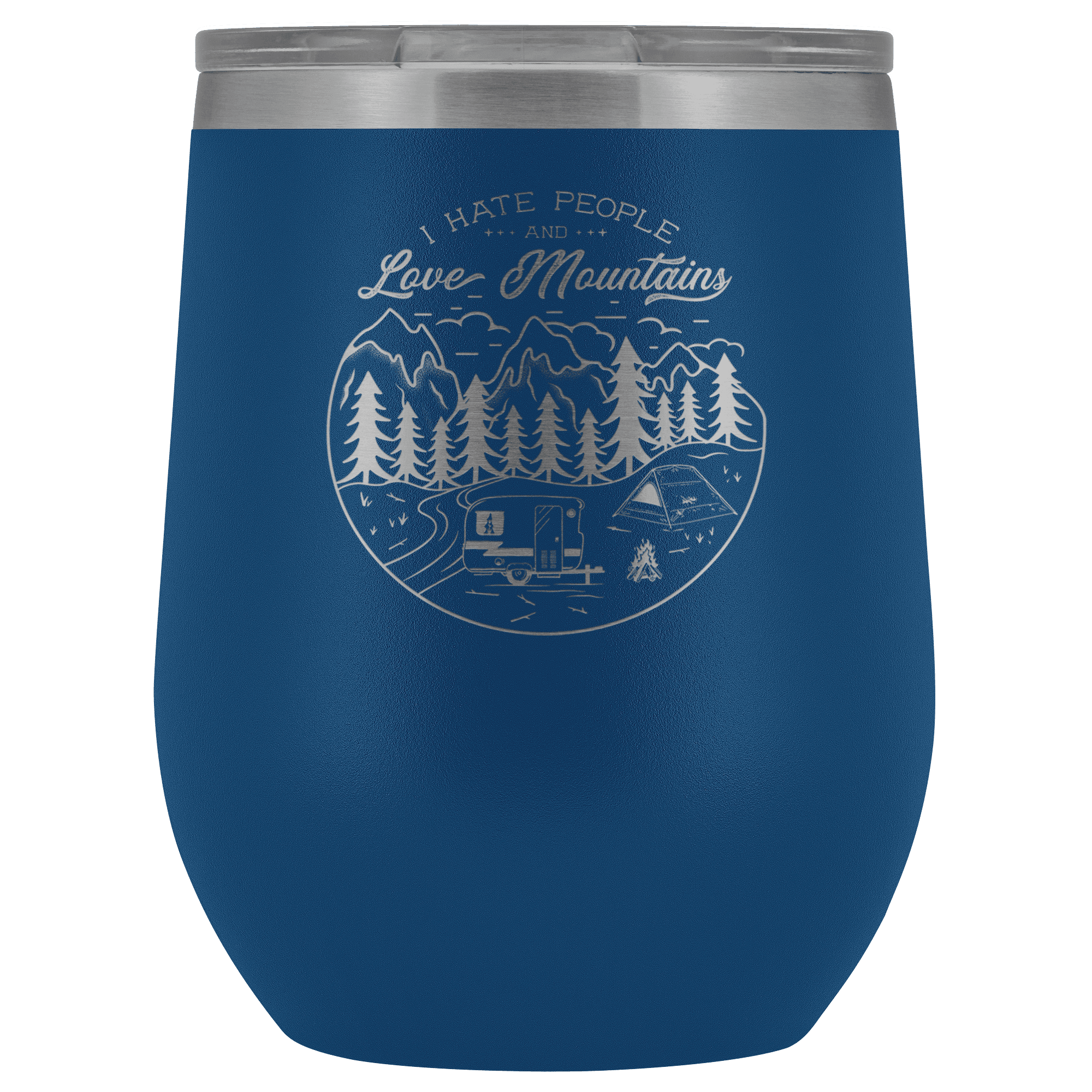 Love The Mountains | Wine Tumbler Wine Tumbler Blue 
