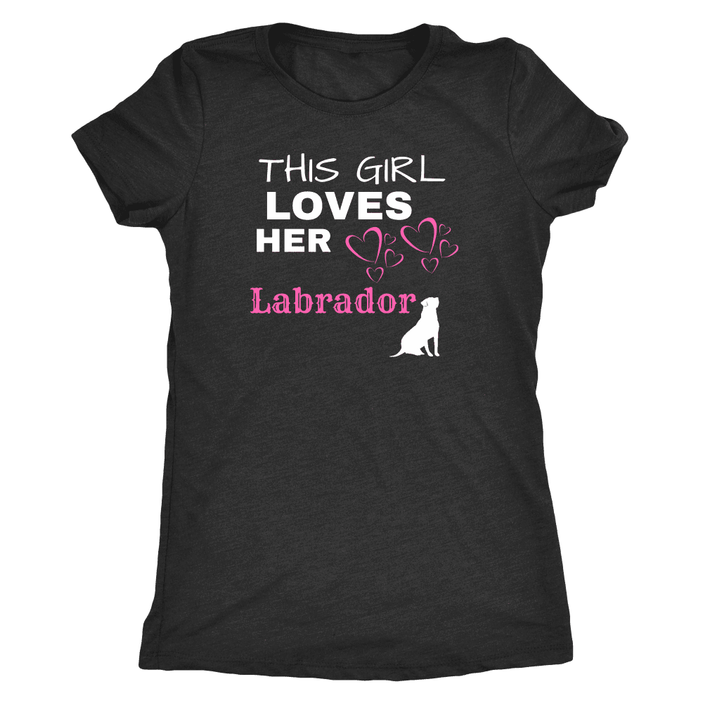 This Girl Loves Her Lab T-shirt Next Level Womens Triblend Vintage Black S