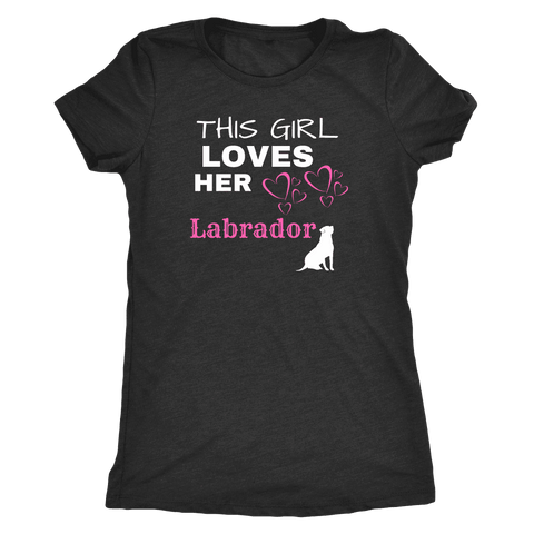 Image of This Girl Loves Her Lab T-shirt Next Level Womens Triblend Vintage Black S