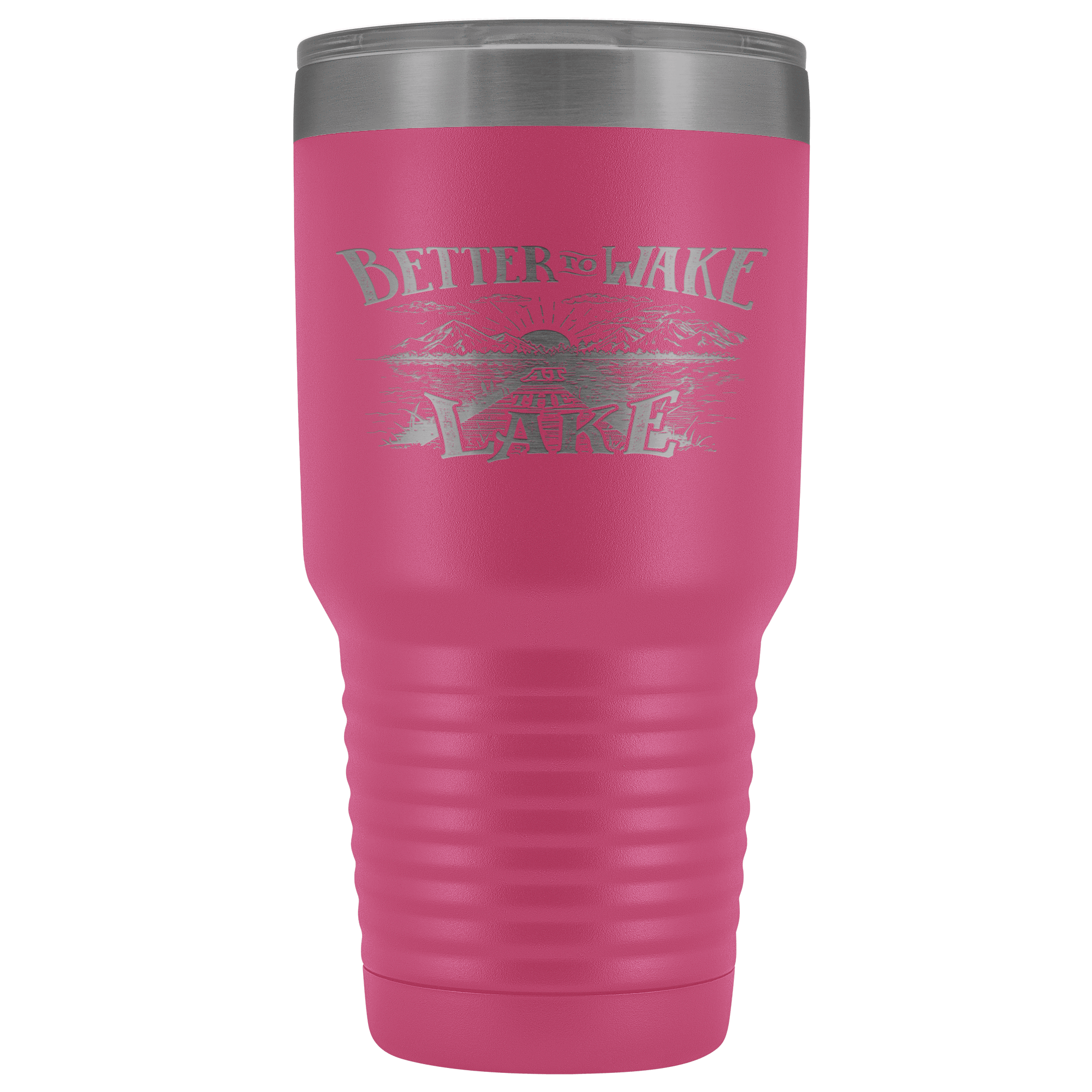 Better to Wake at the Lake | 30oz Tumbler Tumblers Pink 