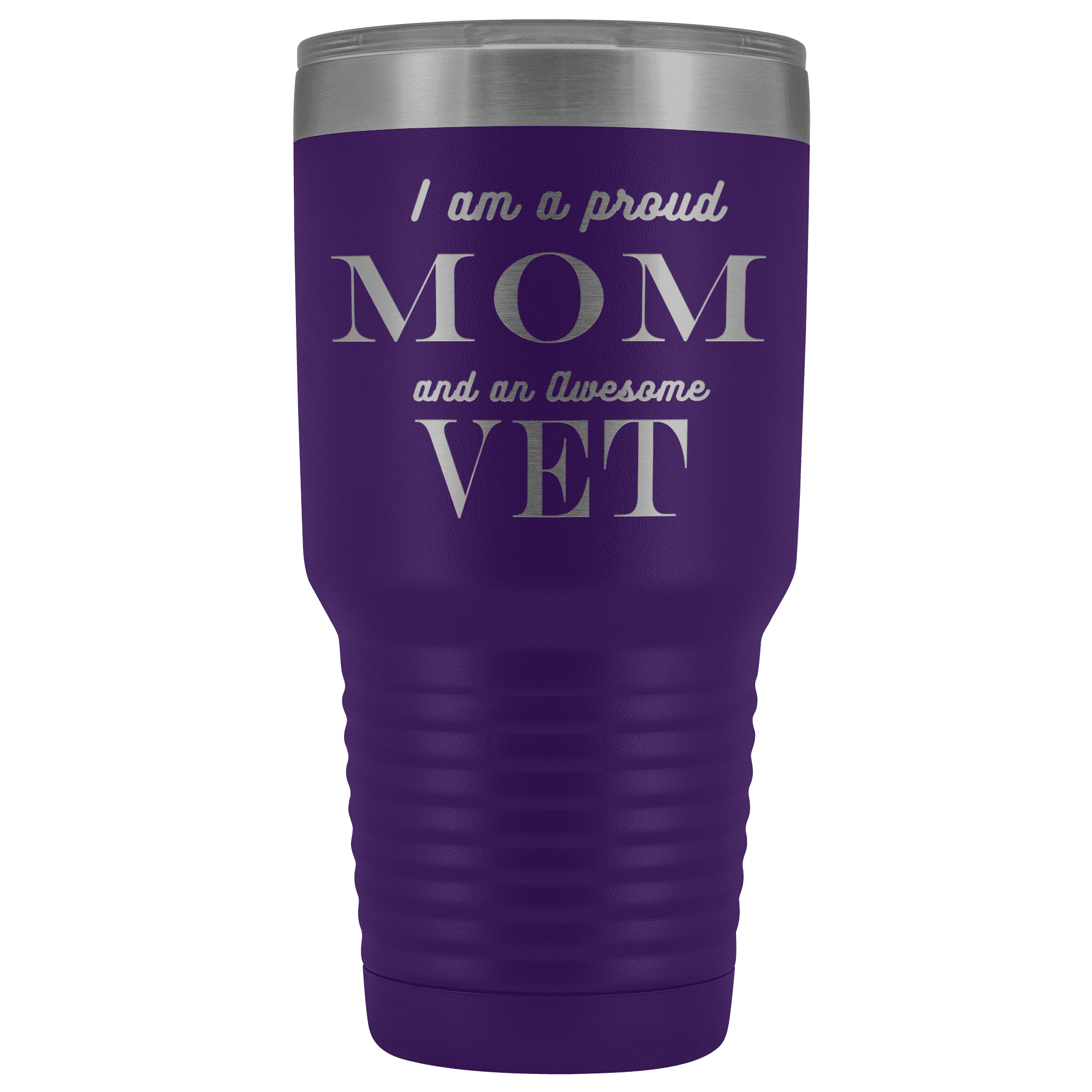 Proud Mom, Awesome Vet Tumblers Purple 