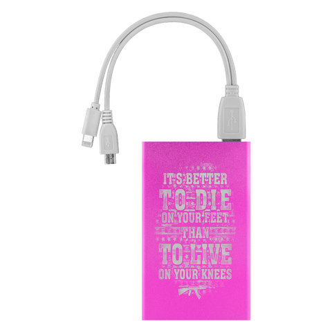 Image of Better To Die On Your Feet Power Bank Power Banks Pink 