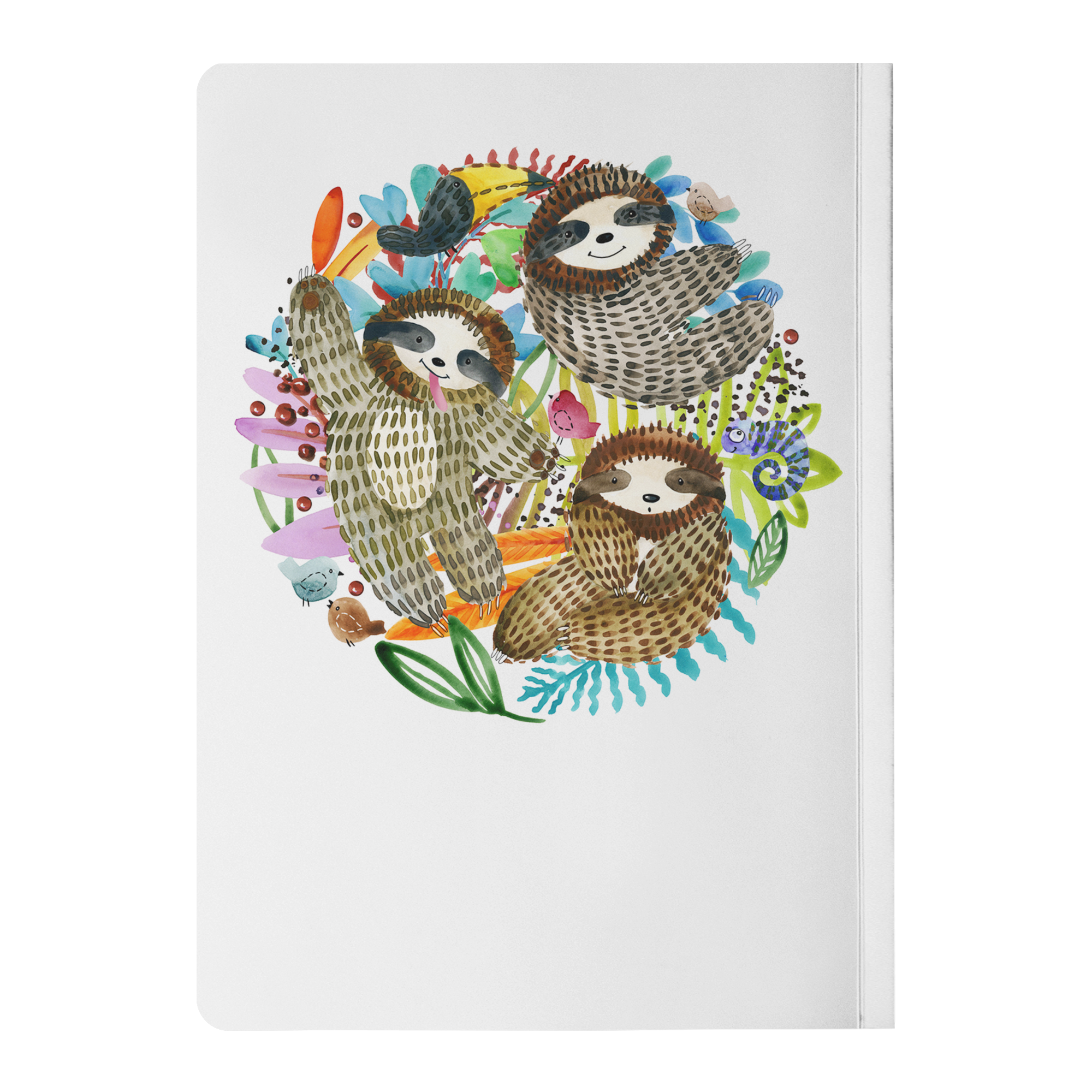 Watercolor Sloth Trio | Paperback Journal