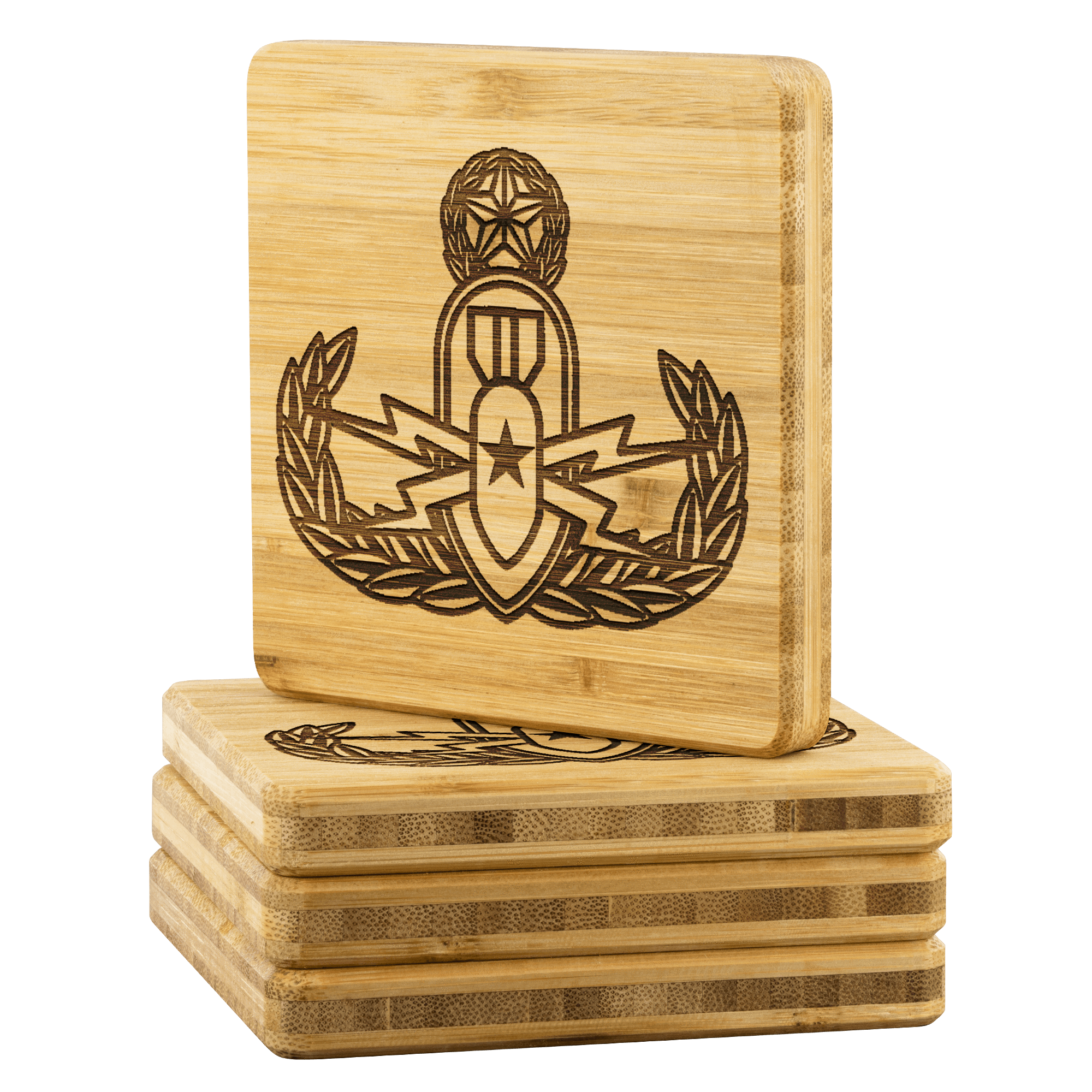EOD Master Crab on Premium Bamboo Coasters Coasters 
