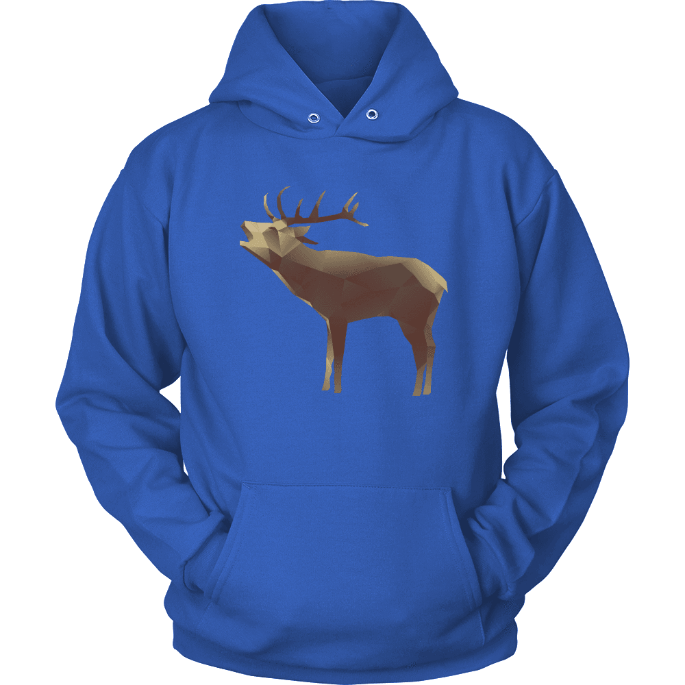 Large Polygonaly Deer T-shirt Unisex Hoodie Royal Blue S