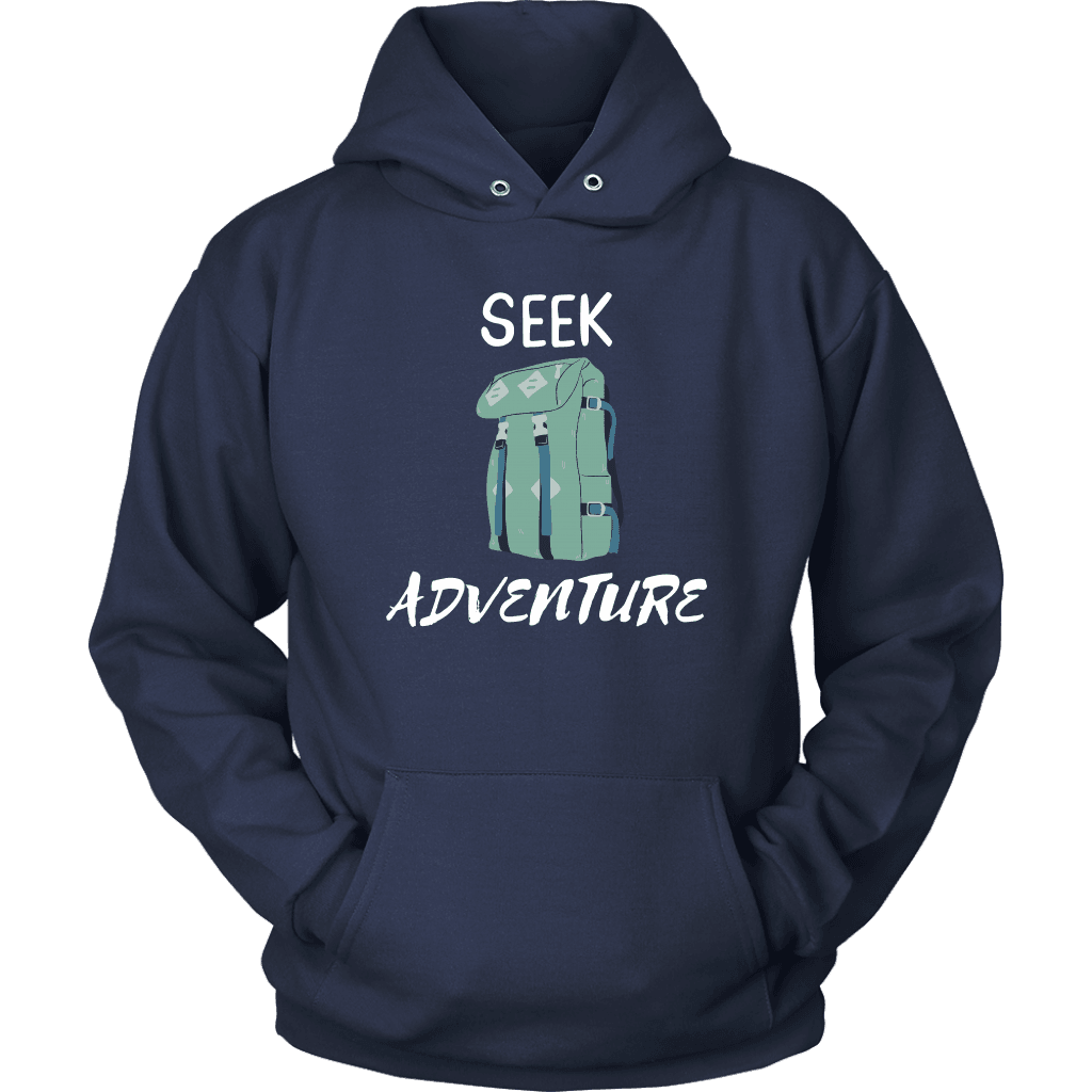 Seek Adventure with Backpack (Mens) T-shirt Unisex Hoodie Navy S