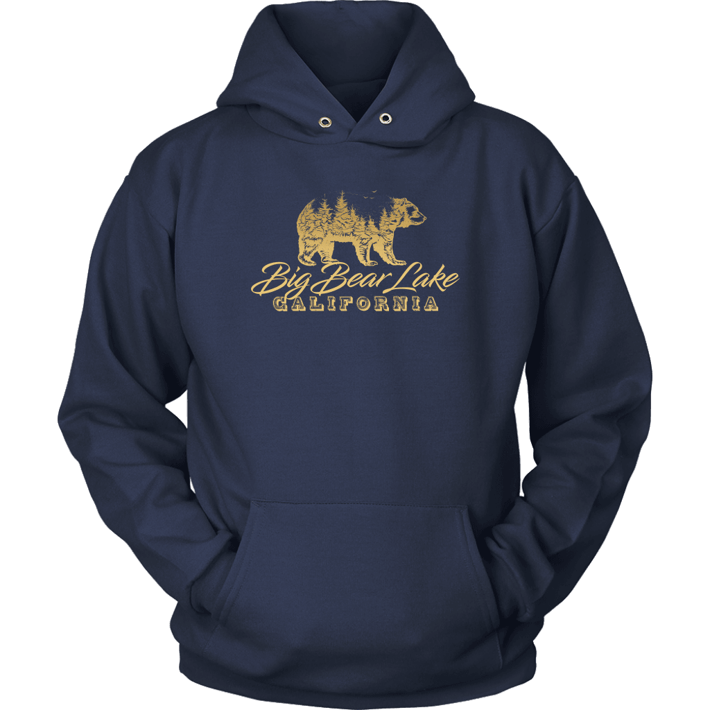 Big Bear Lake California V.2, Gold, Hoodies Long Sleeve T-shirt Unisex Hoodie Navy S