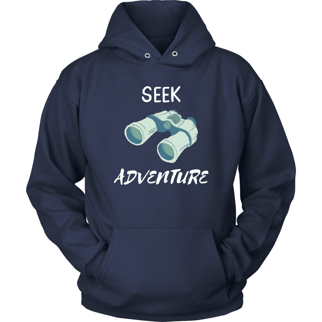 Seek Adventure with Binoculars (Womens) T-shirt Unisex Hoodie Navy S