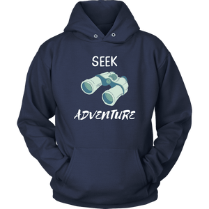 Seek Adventure with Binoculars (Womens) T-shirt Unisex Hoodie Navy S
