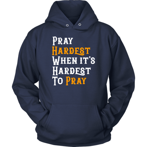 Image of Pray Hard T-shirt Unisex Hoodie Navy S