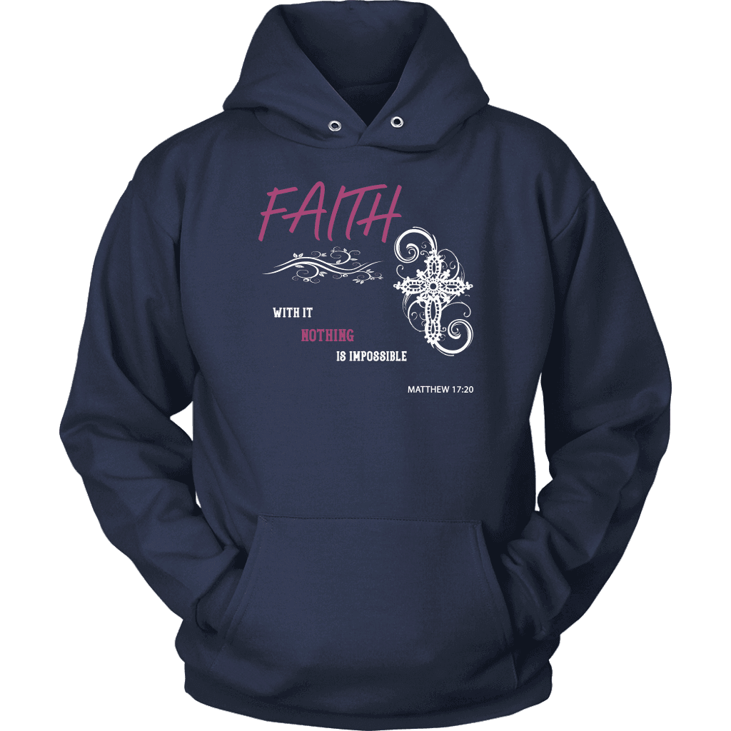 Faith, Matthew 17:20 T-shirt Unisex Hoodie Navy S