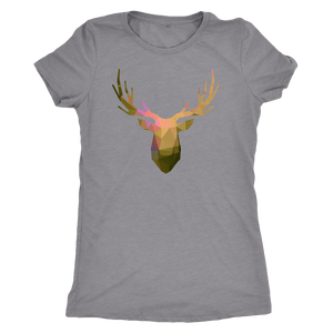 Deer Polygonal 2 T-shirt Next Level Womens Triblend Heather Grey S