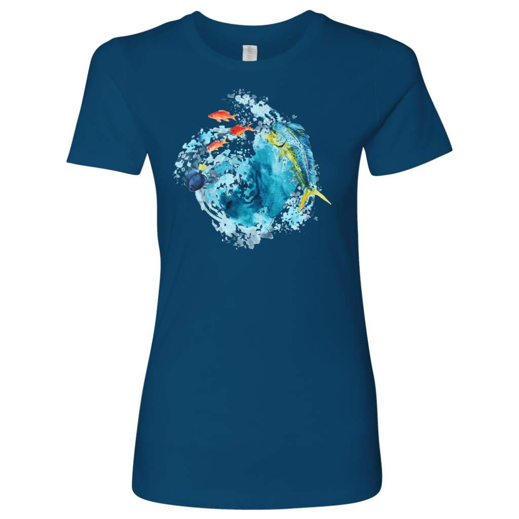 Dorado Fish T-shirt Next Level Womens Shirt Cool Blue S