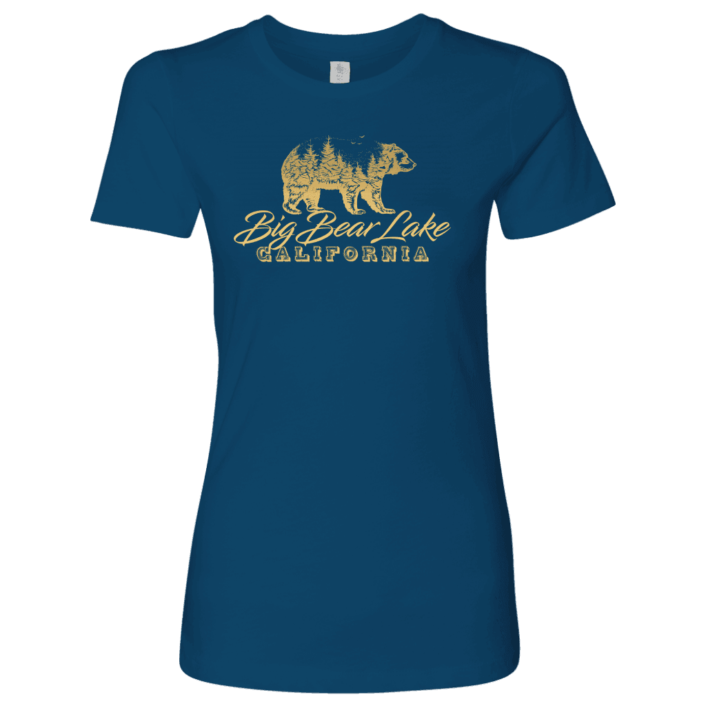 Big Bear Lake California V.2, Womens, Gold T-shirt Next Level Womens Shirt Cool Blue S