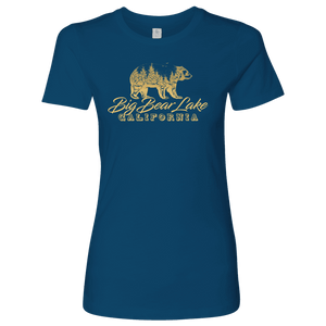Big Bear Lake California V.2, Womens, Gold T-shirt Next Level Womens Shirt Cool Blue S