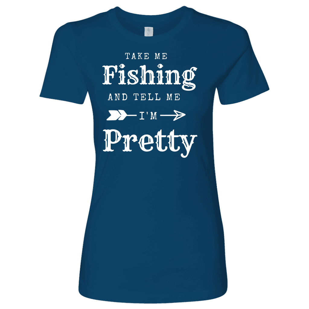 Take Me Fishing T-shirt Next Level Womens Shirt Cool Blue S