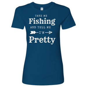 Take Me Fishing T-shirt Next Level Womens Shirt Cool Blue S