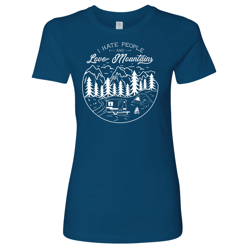 Hate Peeps, Love Mountains T-shirt Next Level Womens Shirt Cool Blue S