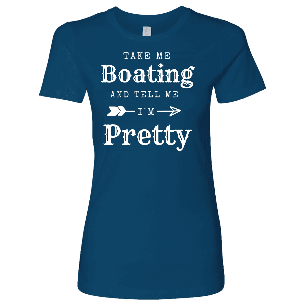 Take Me Boating Womens Shirts T-shirt Next Level Womens Shirt Cool Blue S
