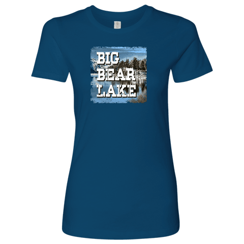 Image of Big Bear Lake V.1, Women's Shirt T-shirt Next Level Womens Shirt Cool Blue S