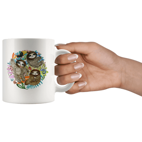 Image of Fun Watercolor Sloth Mugs Drinkware 