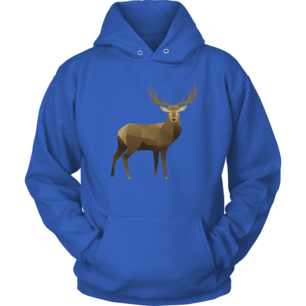 Real Polygonal Deer T-shirt Unisex Hoodie Royal Blue S