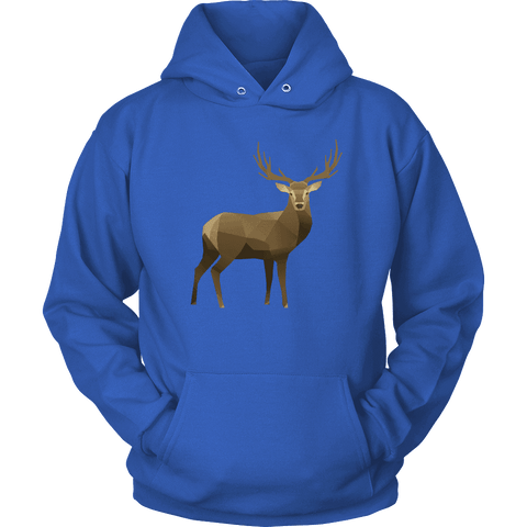 Image of Real Polygonal Deer T-shirt Unisex Hoodie Royal Blue S