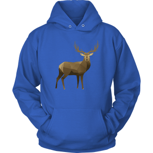 Real Polygonal Deer T-shirt Unisex Hoodie Royal Blue S