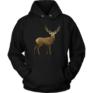 Real Polygonal Deer T-shirt Unisex Hoodie Black S